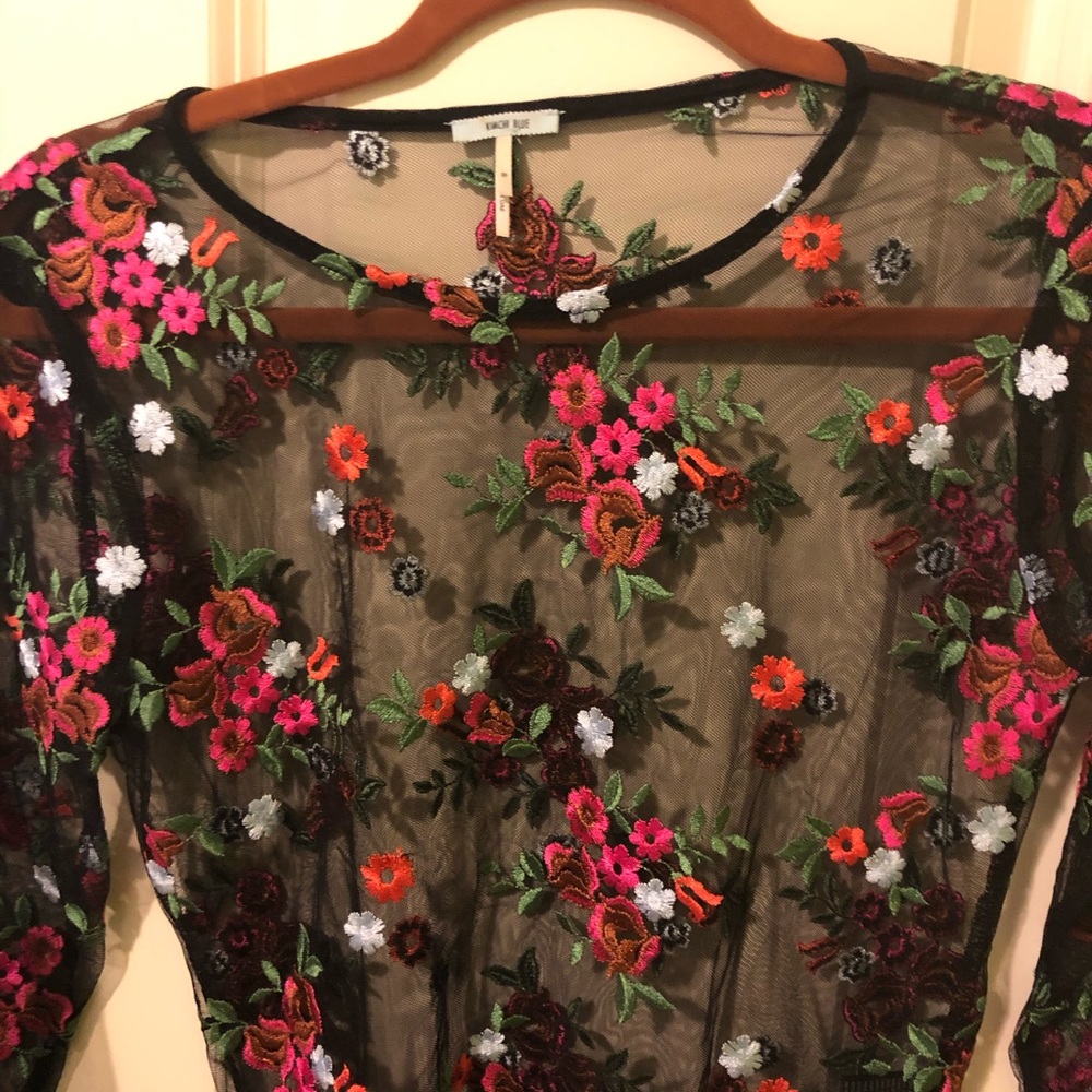 UO Mesh Floral Long Sleeve - Picture 3 of 7